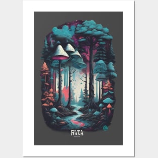 mushroom forest Posters and Art